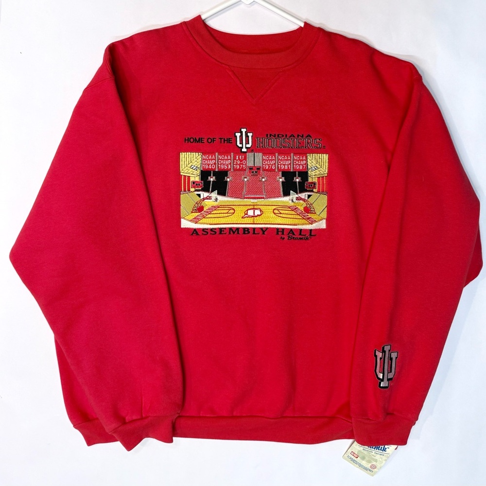 NWT 90’s IU Indiana Basketball Sweatshirt XL Hoosiers Assembly Hall Brumik NCAA